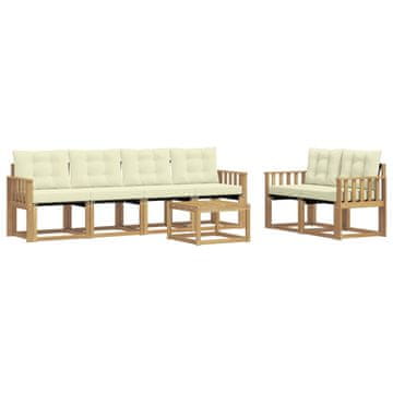 Vidaxl Zunanja garnitura za sedenje z blazino 7 pcs