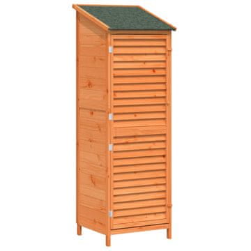 Vidaxl Vrtno skladišče s streho Rjava 59 x 56 x 176 cm Trdna smreka