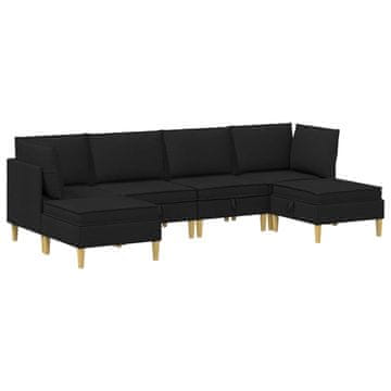 Vidaxl Modularni kavč s shranjevanjem 6 szt. Črna Blago