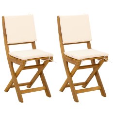 Vidaxl Zunanje bistro stolice 2 szt. Kremno bela 38 x 46 x 85 cm