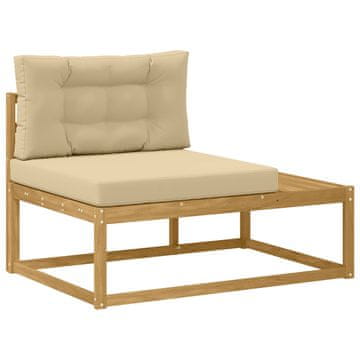 Vidaxl Zunanji končni kavč z blazino Bela 115 x 83 x 73 cm Poliester