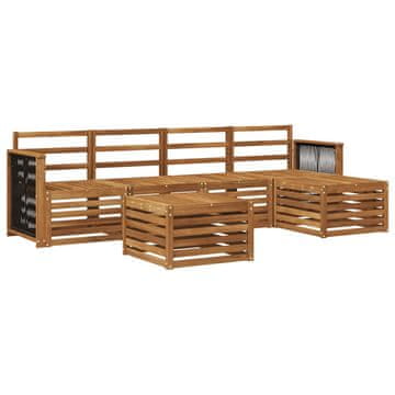 Vidaxl Zunanja garnitura za sedenje 6 szt. Naravna