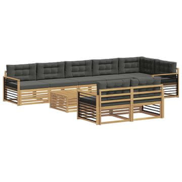 Vidaxl Zunanja garnitura za sedenje 9 szt. Bela in antracit Poliester