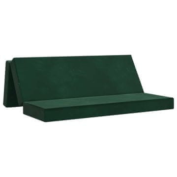 Vidaxl Zložljiv kavč postelja 180 x 67 x 45 cm Temno zelena
