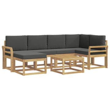 Vidaxl Zunanja garnitura za sedenje z blazino 7 szt. Bela in antracit