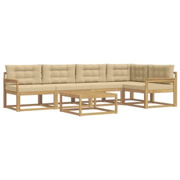 Vidaxl Zunanja garnitura za sedenje 6 szt. Bela in bež 79 x 79 x 37 cm