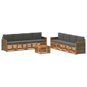 Vidaxl Sedežne garniture z blazino 9 szt. Masiven les akacije