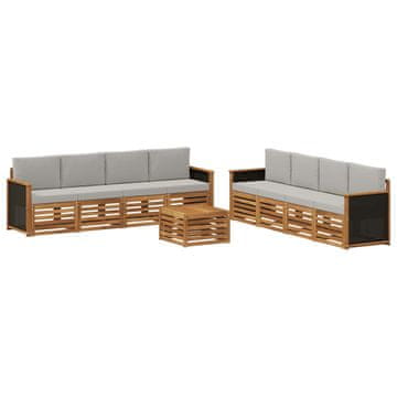 Vidaxl Sedežne garniture z blazino 9 szt. Masiven les akacije
