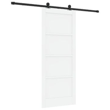 Vidaxl Drsna vrata ORKDAL Bela 83 x 202 cm Trdna borovina