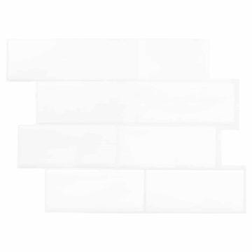 Vidaxl Podhodna ploščica 20 szt. Bela 29 x 21 cm Poliuretan in PET
