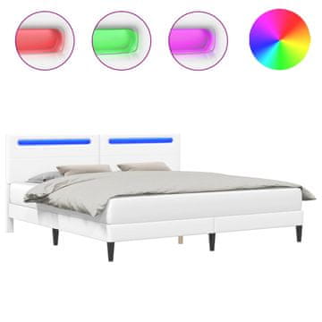 Vidaxl Konstrukcija postelje Bela 180 x 200 cm Umetno usnje