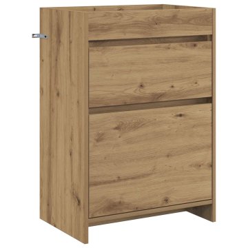 Vidaxl Omarica pod umivalnikom Artisan hrast 56 x 37,5 x 81 cm