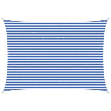 Vidaxl Senčna platna Modra in bela 3 x 6 m HDPE