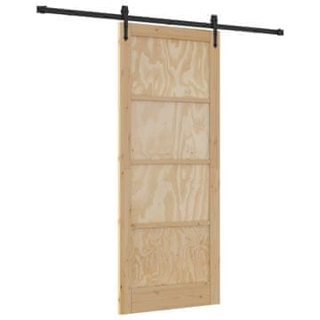Vidaxl Drsna vrata ORKDAL Naravna 86 x 211 cm Trdna borovina