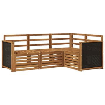 Vidaxl Sedežne garniture 4 szt. Masiven les akacije