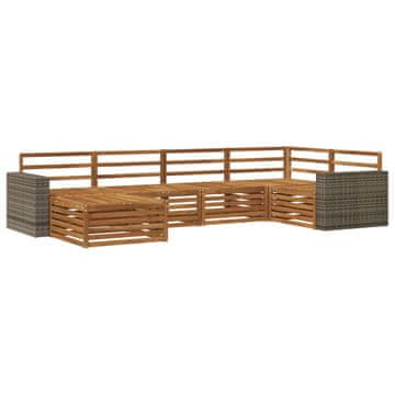 Vidaxl Zunanja garnitura za sedenje 6 szt. Naravna