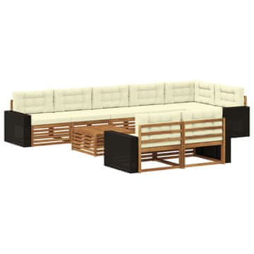 Vidaxl Zunanja garnitura za sedenje z blazino 9 pcs
