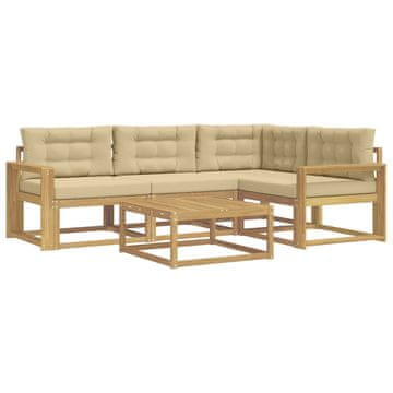 Vidaxl Zunanja garnitura za sedenje 5 szt. Bela in bež 79 x 79 x 37 cm