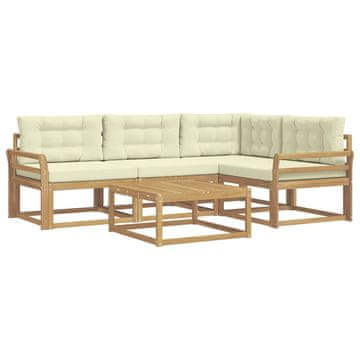 Vidaxl Zunanja garnitura za sedenje 5 szt. Bela in krem 79 x 79 x 37 cm