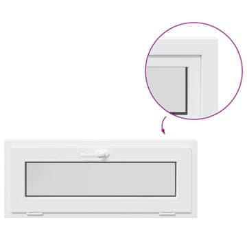 Vidaxl Notranja barva okna za klet bela RISOR 100 x 45 cm