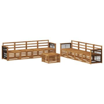 Vidaxl Sedežne garniture 9 szt. Masiven les akacije