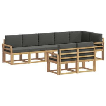 Vidaxl Zunanja garnitura za sedenje 8 szt. Bela in antracit Poliester
