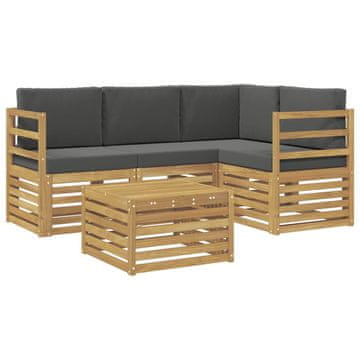 Vidaxl Zunanja garnitura za sedenje 5 szt. Bela in antracit