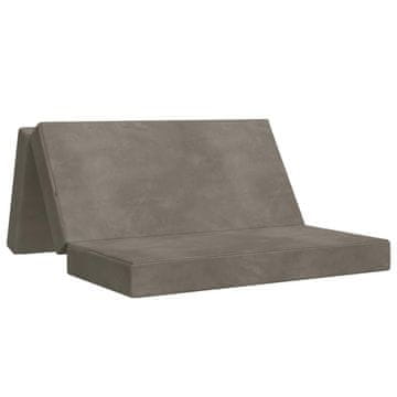 Vidaxl Zložljiv kavč postelja 180 x 67 x 45 cm Svetlo siva