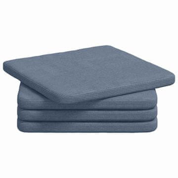 Vidaxl Sedežne blazine 4 szt. Modra 40 x 40 x 3 cm Žametna tkanina