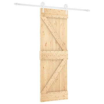 Vidaxl Drsna vrata Naravna in bela 70 x 210 cm Masiven borov les