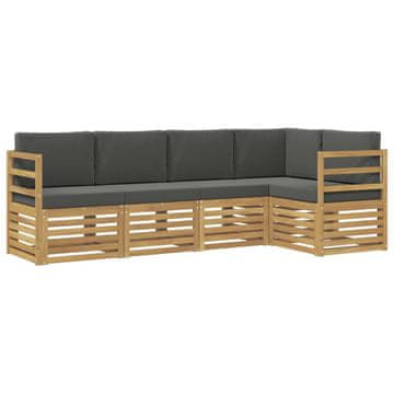 Vidaxl Zunanja garnitura za sedenje 5 szt. Bela in antracit