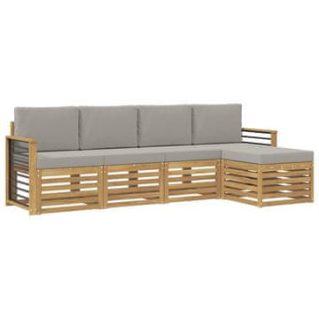 Vidaxl Zunanja garnitura za sedenje 5 szt. Bela in svetlo siva