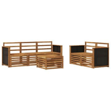 Vidaxl Sedežne garniture 6 szt. Masiven les akacije