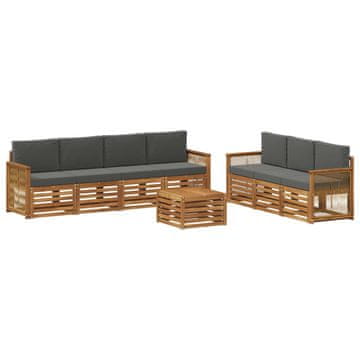 Vidaxl Sedežne garniture z blazino 8 szt. Masiven les akacije