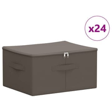 Vidaxl Shranjevalna škatla 24 szt. Siva 43 x 34 x 23 cm Netkano blago