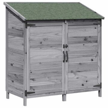Vidaxl Vrtno skladišče Siva 106,5 x 56 x 113,5 cm Trdna smreka