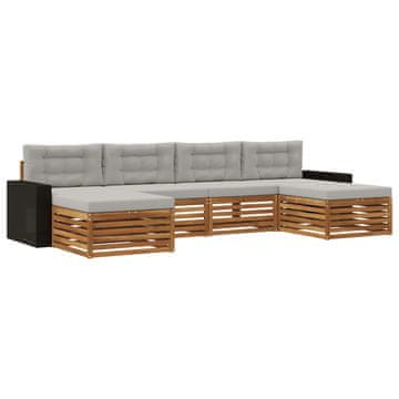 Vidaxl Sedežne garniture z blazino 6 szt. Masiven les akacije