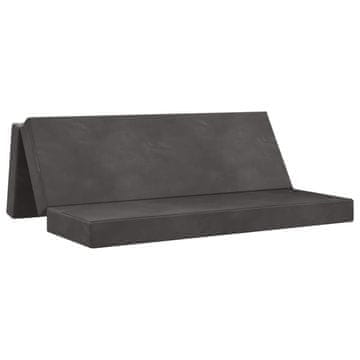 Vidaxl Zložljiv kavč postelja 200 x 67 x 45cm Temno siva