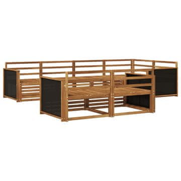 Vidaxl Zunanja garnitura za sedenje 7 szt. Naravna