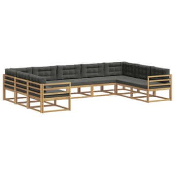 Vidaxl Zunanja garnitura za sedenje z blazino 9 szt. Bela in antracit