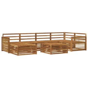 Vidaxl Zunanja garnitura za sedenje 7 szt. Naravna