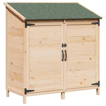 Vidaxl Vrtno skladišče Naravna 106,5 x 56 x 113,5 cm Trdna smreka