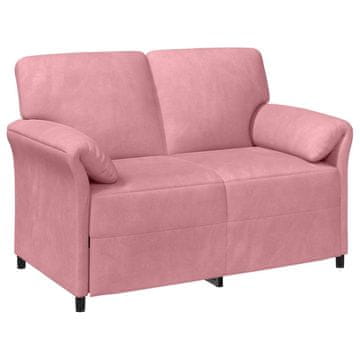 Vidaxl Kavč za 2 osebi Roza 138 x 83 x 95 cm Žamet