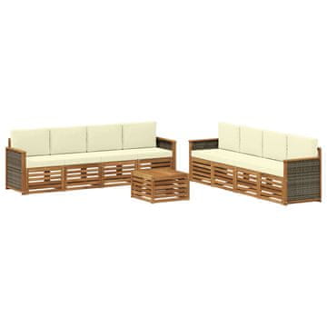 Vidaxl Sedežne garniture z blazino 9 szt. Masiven les akacije