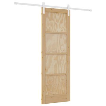 Vidaxl Drsna vrata Naravna in bela 73,5 x 211 cm Trdna borovina