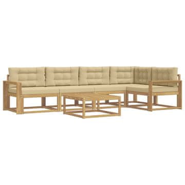 Vidaxl Zunanja garnitura za sedenje 6 szt. Bela in bež 79 x 79 x 37 cm