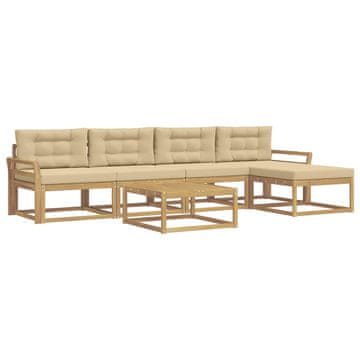 Vidaxl Zunanja garnitura za sedenje 6 szt. Bela in bež 79 x 79 x 37 cm