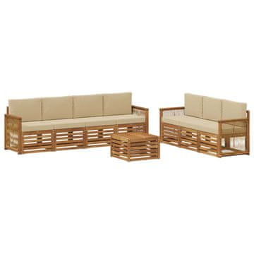 Vidaxl Sedežne garniture z blazino 8 szt. Masiven les akacije