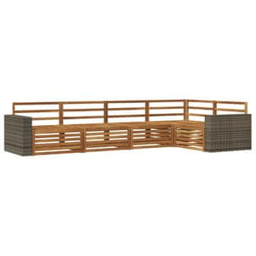 Vidaxl Zunanja garnitura za sedenje 5 szt. Naravna 331 x 172,5 x 73 cm