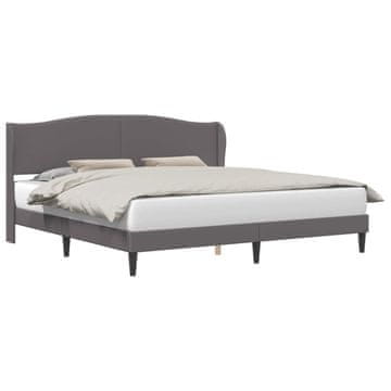 Vidaxl Konstrukcija postelje Siva 200 x 200 cm Umetno usnje